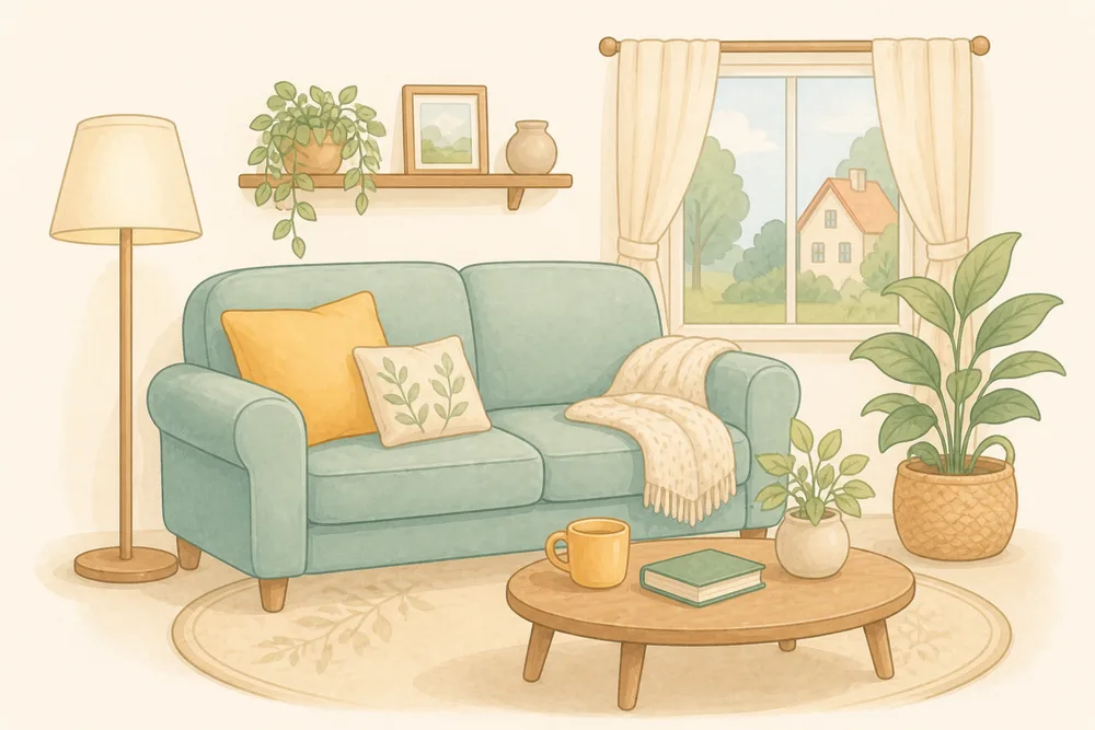 Illustration de meubles et d’objets de la maison