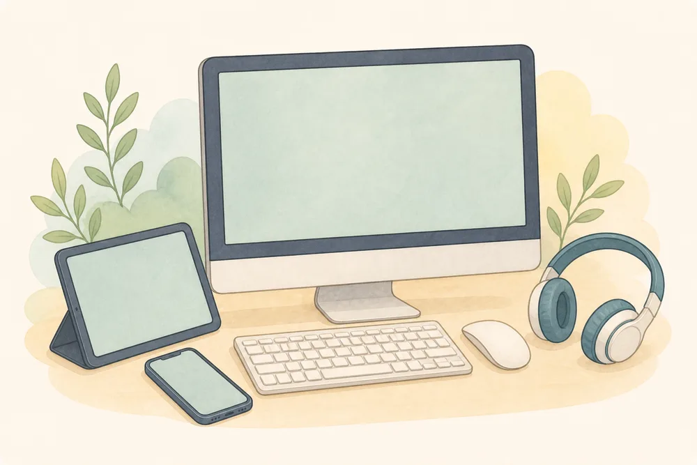 Illustration d’appareils et accessoires technologiques